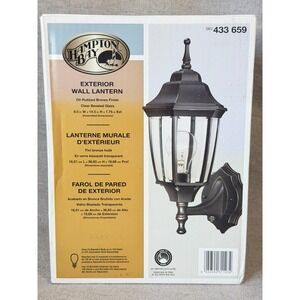 Hampton Bay Exterior Wall Lantern Oil Rubbed Bronze Porch Light Fixture 433 659